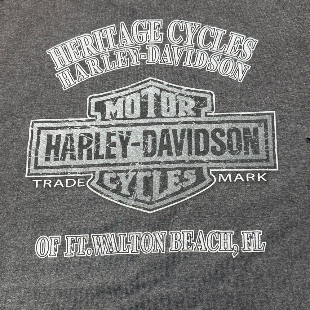 Harley Davidson Motorcycles Shirt Men's Size XL Gray Ft Walton Beach Florida